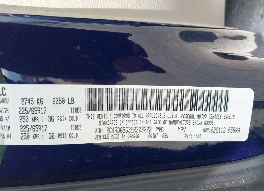 Photo 9 of 2014 Dodge Grand CARAVAN SE (VIN 2C4RDGBG3ER303222)