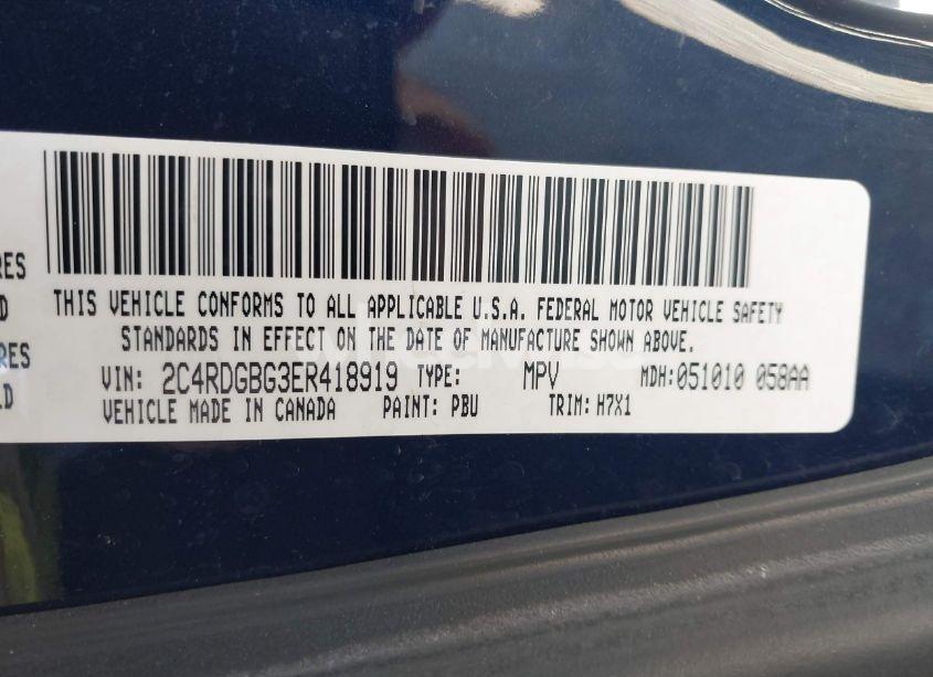 Photo 9 of 2014 Dodge Grand CARAVAN AMERICAN VALUE PKG (VIN 2C4RDGBG3ER418919)