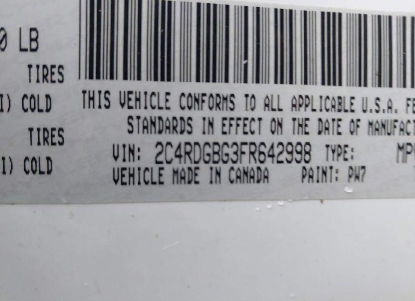 Photo 9 of 2015 Dodge Grand CARAVAN AMERICAN VALUE PKG (VIN 2C4RDGBG3FR642998)