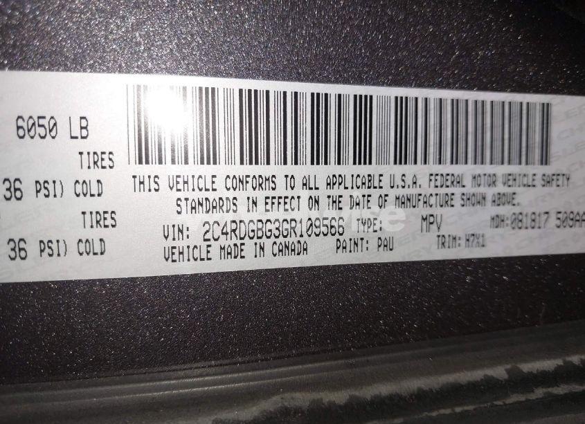 Photo 9 of 2016 Dodge Grand CARAVAN AMERICAN VALUE PKG (VIN 2C4RDGBG3GR109566)