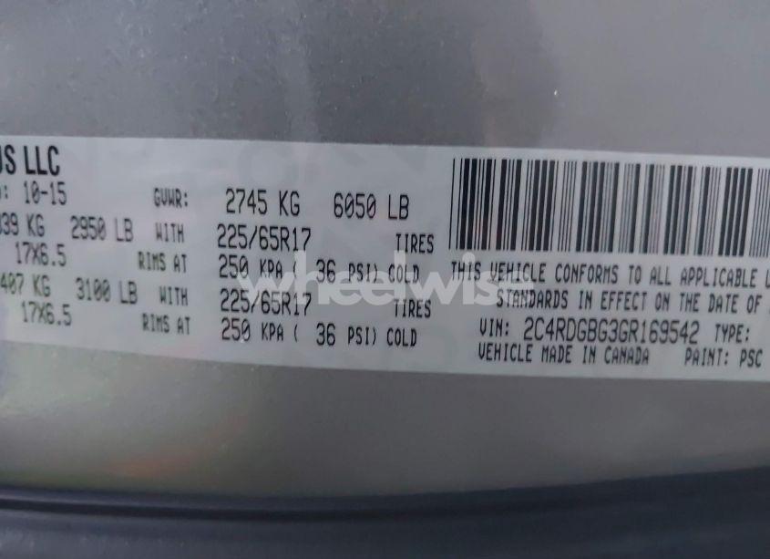 Photo 9 of 2016 Dodge Grand CARAVAN AMERICAN VALUE PKG (VIN 2C4RDGBG3GR169542)