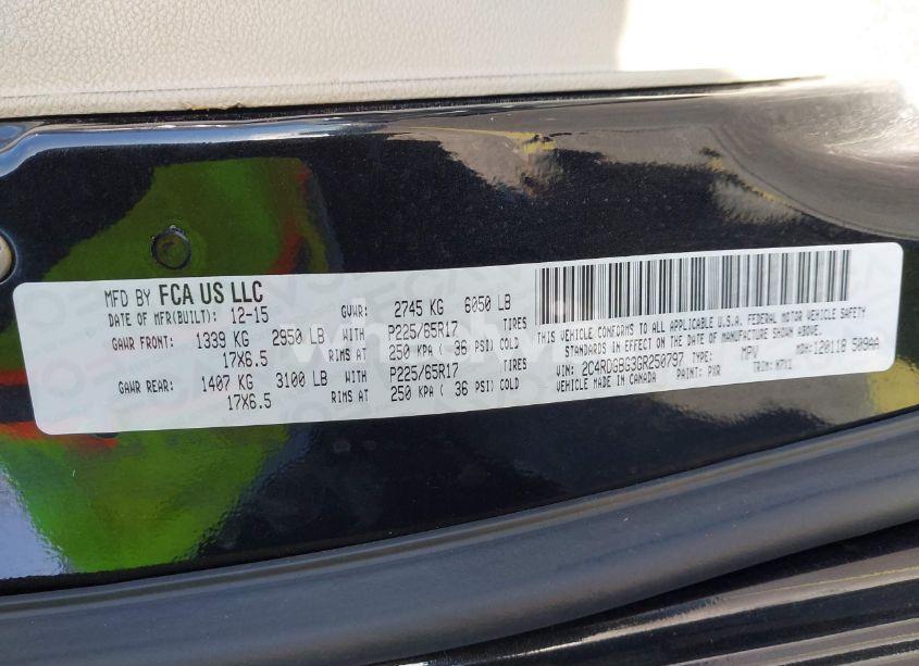 Photo 9 of 2016 Dodge Grand CARAVAN SE PLUS (VIN 2C4RDGBG3GR250797)