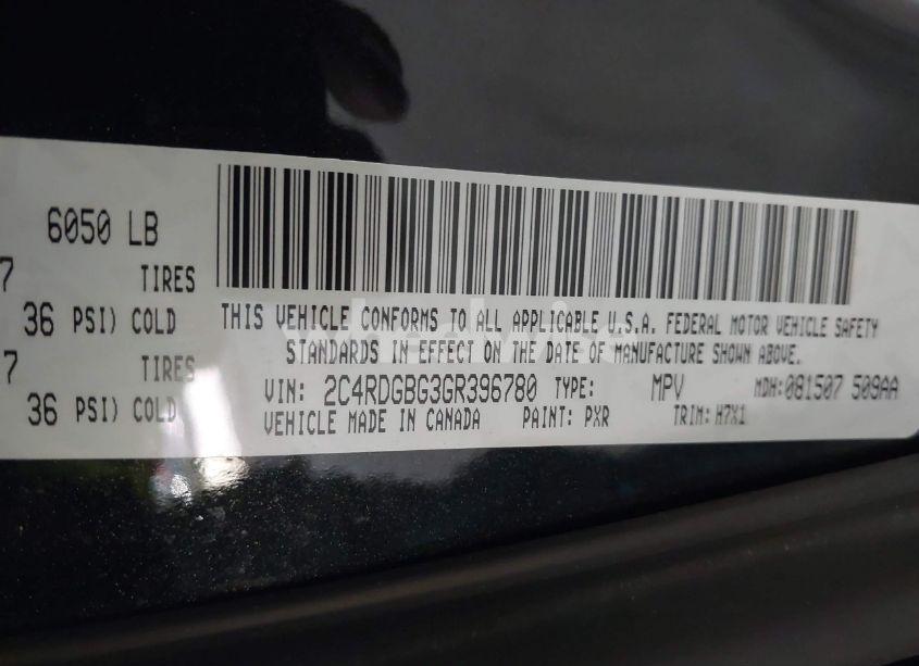 Photo 9 of 2016 Dodge Grand CARAVAN AMERICAN VALUE PKG (VIN 2C4RDGBG3GR396780)