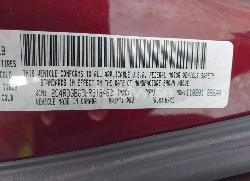 Photo 9 of 2017 Dodge Grand CARAVAN SE (VIN 2C4RDGBG3HR618462)