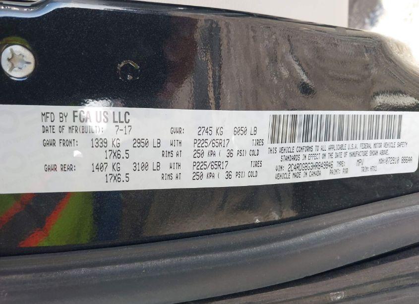 Photo 9 of 2017 Dodge Grand CARAVAN SE (VIN 2C4RDGBG3HR849846)