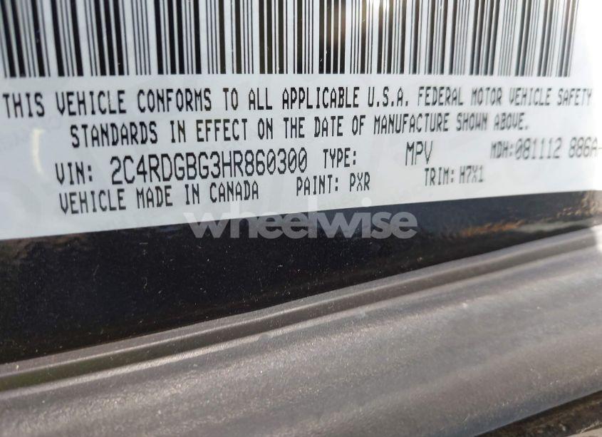 Photo 9 of 2017 Dodge Grand CARAVAN SE (VIN 2C4RDGBG3HR860300)