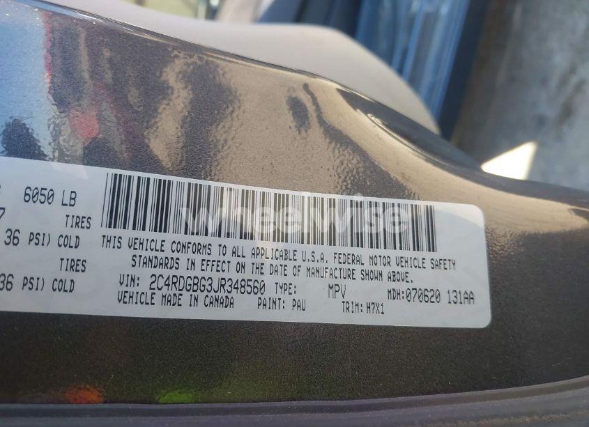 Photo 9 of 2018 Dodge Grand CARAVAN SE (VIN 2C4RDGBG3JR348560)