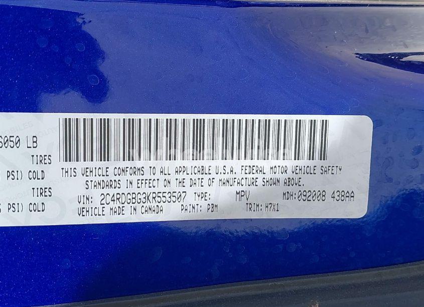 Photo 9 of 2019 Dodge Grand CARAVAN SE (VIN 2C4RDGBG3KR553507)