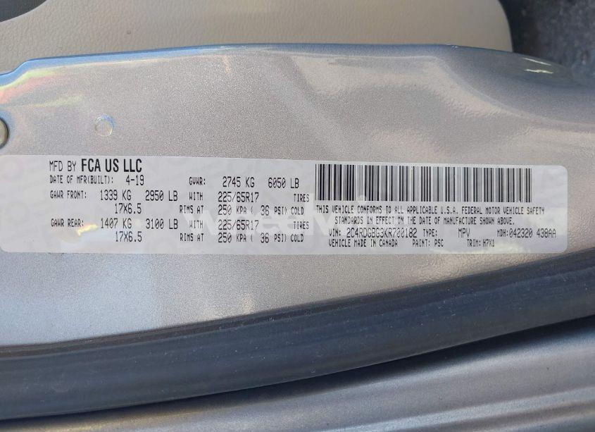 Photo 9 of 2019 Dodge Grand CARAVAN SE (VIN 2C4RDGBG3KR700182)