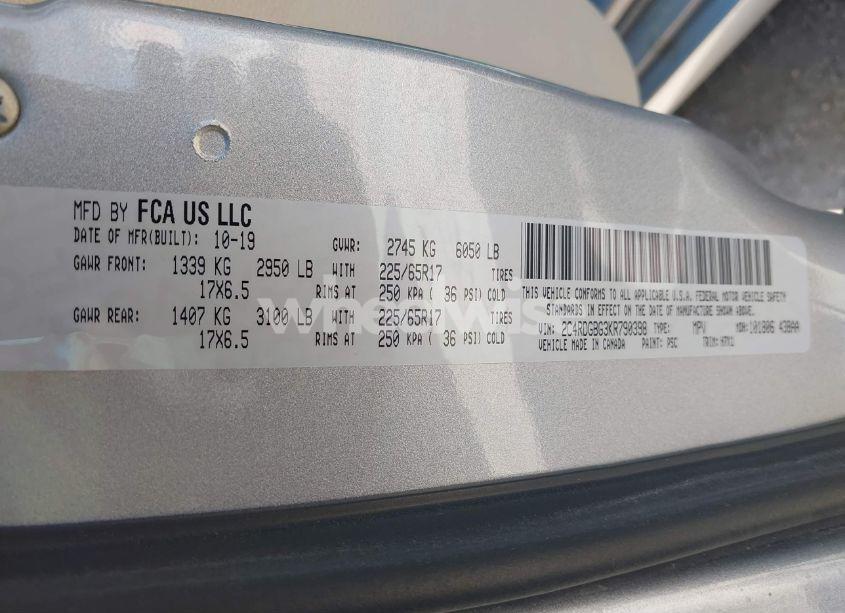 Photo 9 of 2019 Dodge Grand CARAVAN SE (VIN 2C4RDGBG3KR790398)