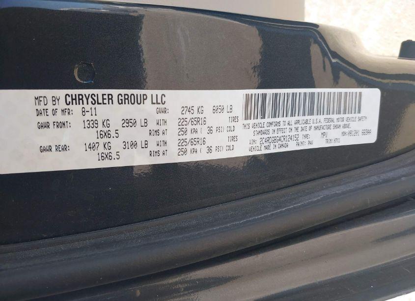 Photo 9 of 2012 Dodge Grand CARAVAN SE/AVP (VIN 2C4RDGBG4CR124152)