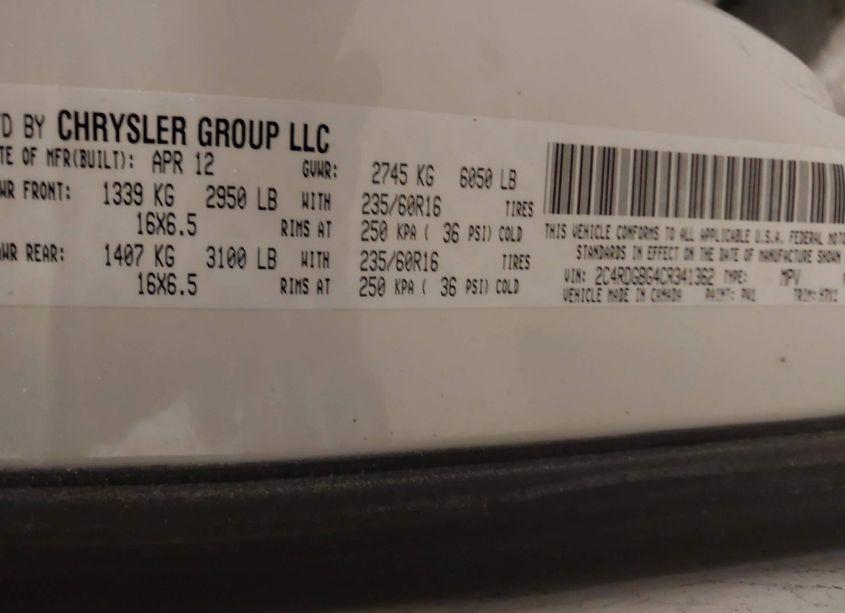 Photo 9 of 2012 Dodge Grand CARAVAN SE/AVP (VIN 2C4RDGBG4CR341362)