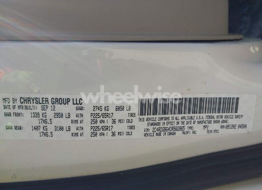 Photo 9 of 2013 Dodge Grand CARAVAN SE (VIN 2C4RDGBG4DR562865)