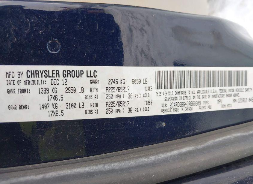 Photo 9 of 2013 Dodge Grand CARAVAN SE (VIN 2C4RDGBG4DR660309)