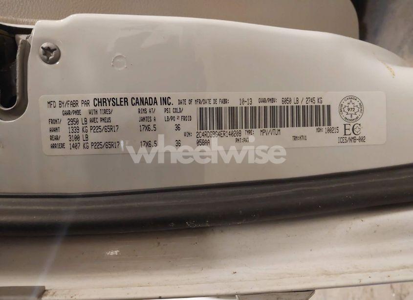 Photo 9 of 2014 Dodge Grand CARAVAN SE/SXT (VIN 2C4RDGBG4ER140208)