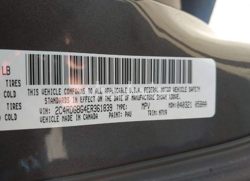 Photo 9 of 2014 Dodge Grand CARAVAN SE 30TH ANNIVERSARY (VIN 2C4RDGBG4ER361839)