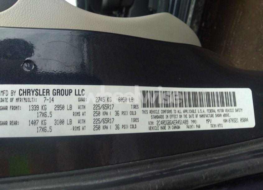 Photo 9 of 2014 Dodge Grand CARAVAN SE (VIN 2C4RDGBG4ER451489)
