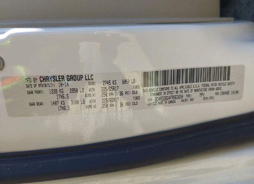 Photo 9 of 2015 Dodge Grand CARAVAN SE (VIN 2C4RDGBG4FR563694)