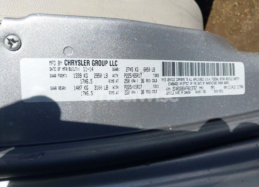 Photo 9 of 2015 Dodge Grand CARAVAN SE (VIN 2C4RDGBG4FR613767)