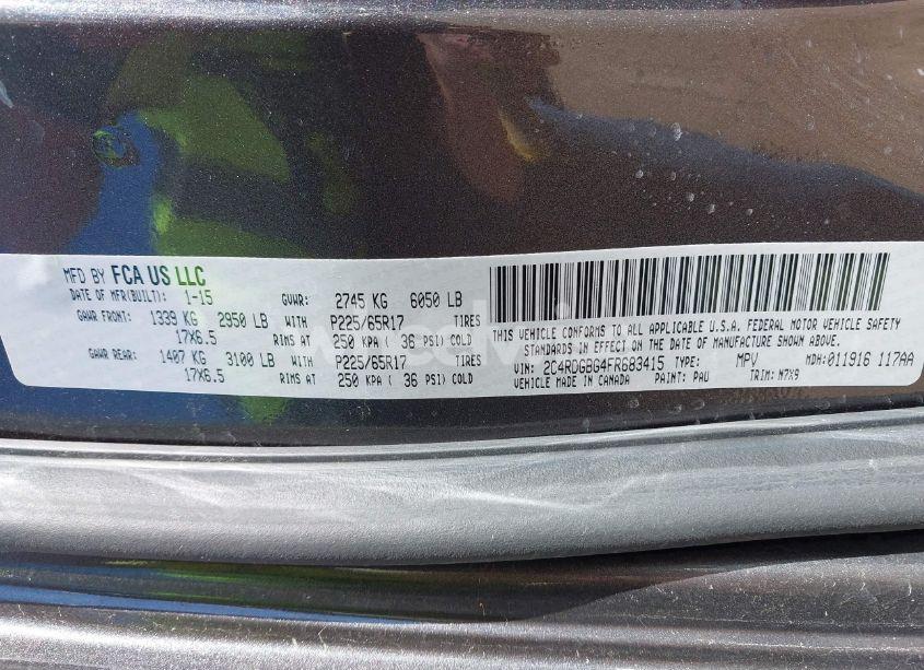 Photo 9 of 2015 Dodge Grand CARAVAN SE (VIN 2C4RDGBG4FR683415)