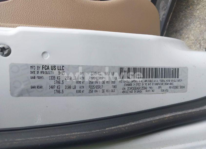 Photo 9 of 2016 Dodge Grand CARAVAN SE (VIN 2C4RDGBG4GR125940)