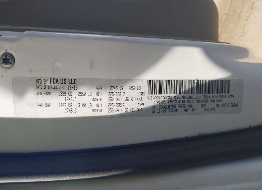 Photo 9 of 2016 Dodge Grand CARAVAN AMERICAN VALUE PKG (VIN 2C4RDGBG4GR176208)