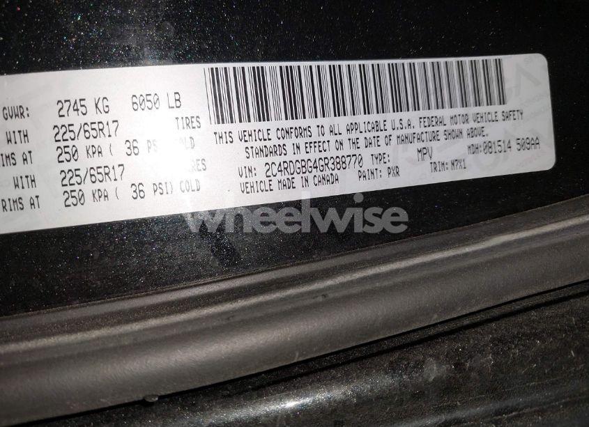 Photo 9 of 2016 Dodge Grand CARAVAN SE PLUS (VIN 2C4RDGBG4GR388770)