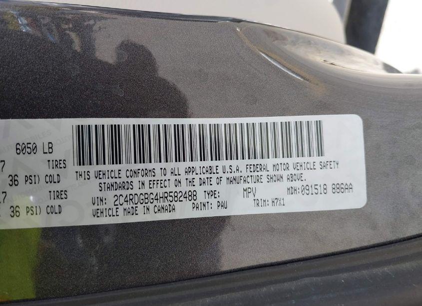 Photo 9 of 2017 Dodge Grand CARAVAN SE (VIN 2C4RDGBG4HR582488)