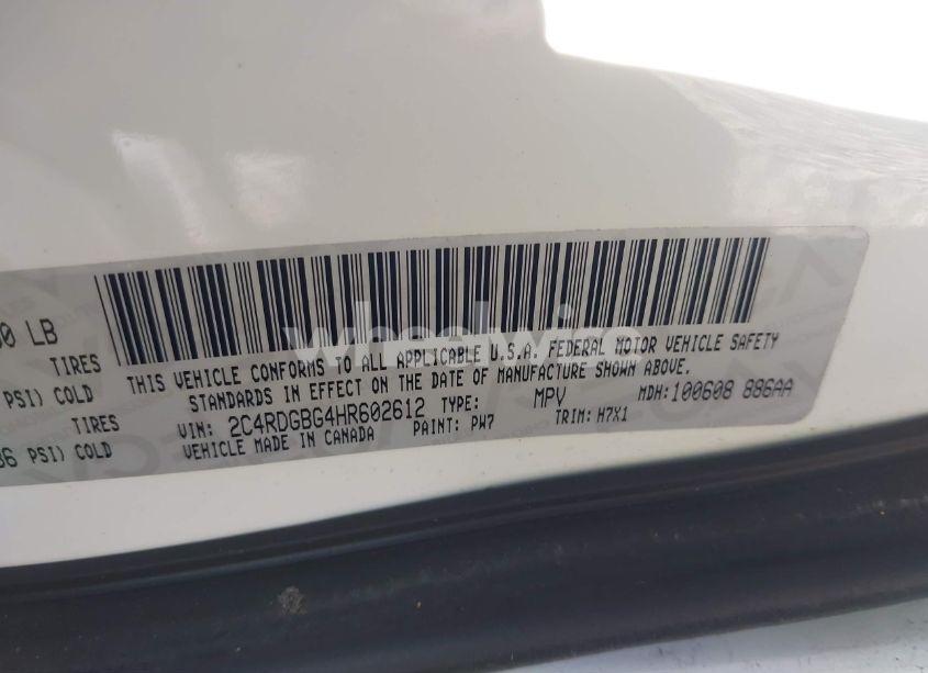 Photo 9 of 2017 Dodge Grand CARAVAN SE (VIN 2C4RDGBG4HR602612)