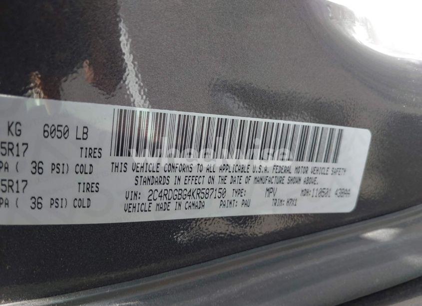 Photo 9 of 2019 Dodge Grand CARAVAN SE (VIN 2C4RDGBG4KR587150)