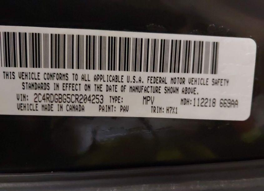 Photo 9 of 2012 Dodge Grand CARAVAN SE/AVP (VIN 2C4RDGBG5CR204253)