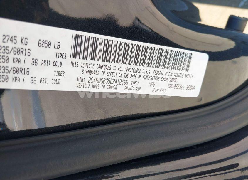 Photo 9 of 2012 Dodge Grand CARAVAN SE/AVP (VIN 2C4RDGBG5CR418465)