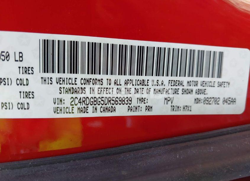 Photo 9 of 2013 Dodge Grand CARAVAN SE (VIN 2C4RDGBG5DR569839)