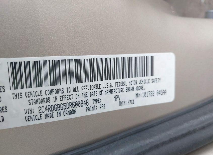 Photo 9 of 2013 Dodge Grand CARAVAN SE (VIN 2C4RDGBG5DR600846)