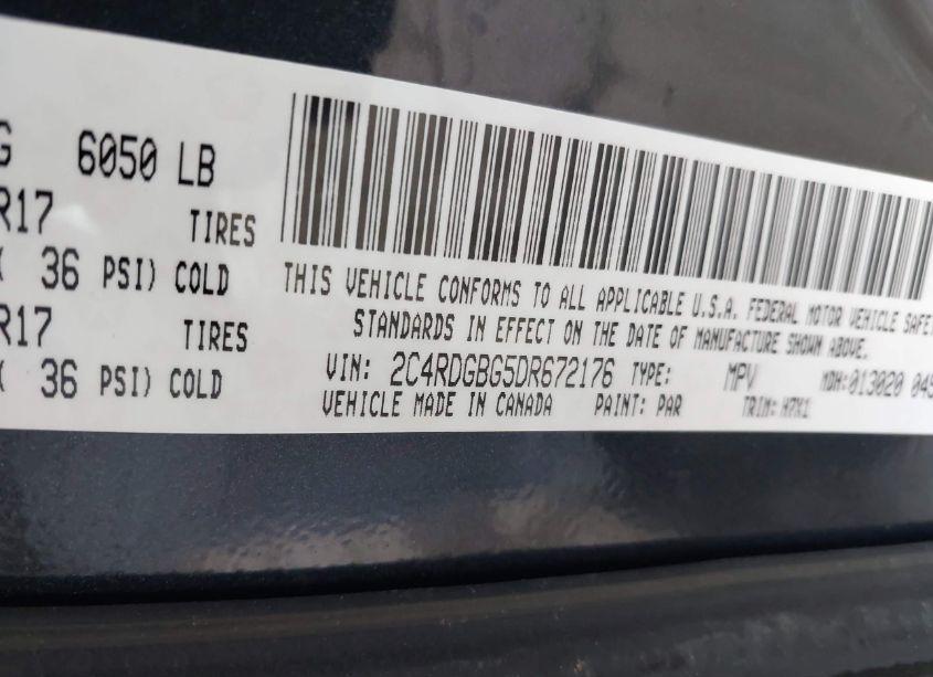 Photo 9 of 2013 Dodge Grand CARAVAN SE (VIN 2C4RDGBG5DR672176)