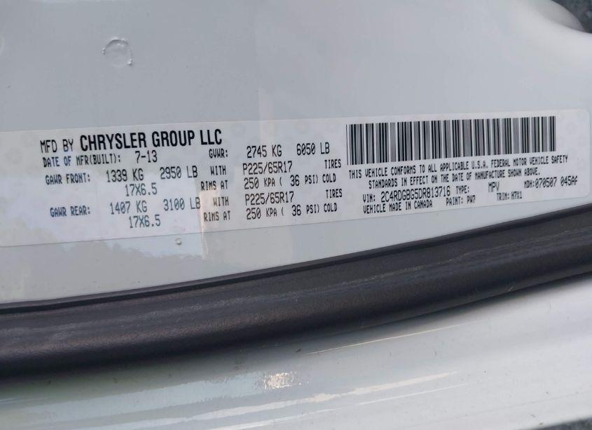 Photo 9 of 2013 Dodge Grand CARAVAN SE (VIN 2C4RDGBG5DR813716)