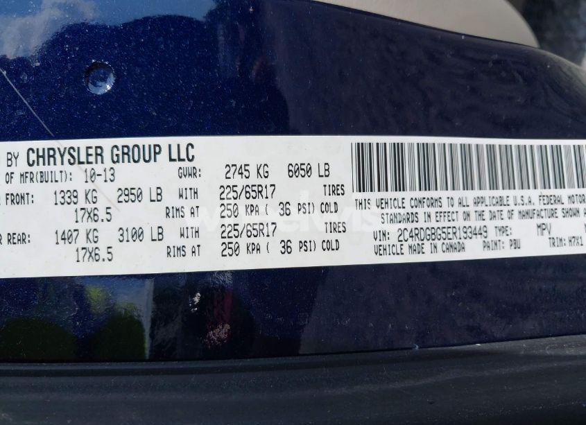 Photo 9 of 2014 Dodge Grand CARAVAN AMERICAN VALUE PKG (VIN 2C4RDGBG5ER193449)