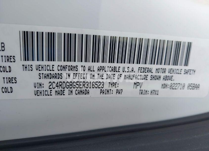 Photo 9 of 2014 Dodge Grand CARAVAN AMERICAN VALUE PKG (VIN 2C4RDGBG5ER316523)