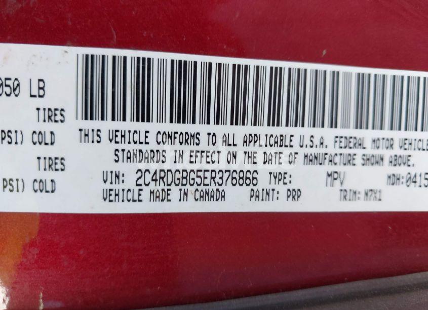 Photo 9 of 2014 Dodge Grand CARAVAN SE 30TH ANNIVERSARY (VIN 2C4RDGBG5ER376866)