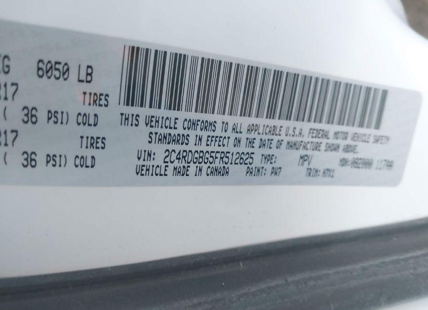 Photo 9 of 2015 Dodge Grand CARAVAN SE (VIN 2C4RDGBG5FR512625)