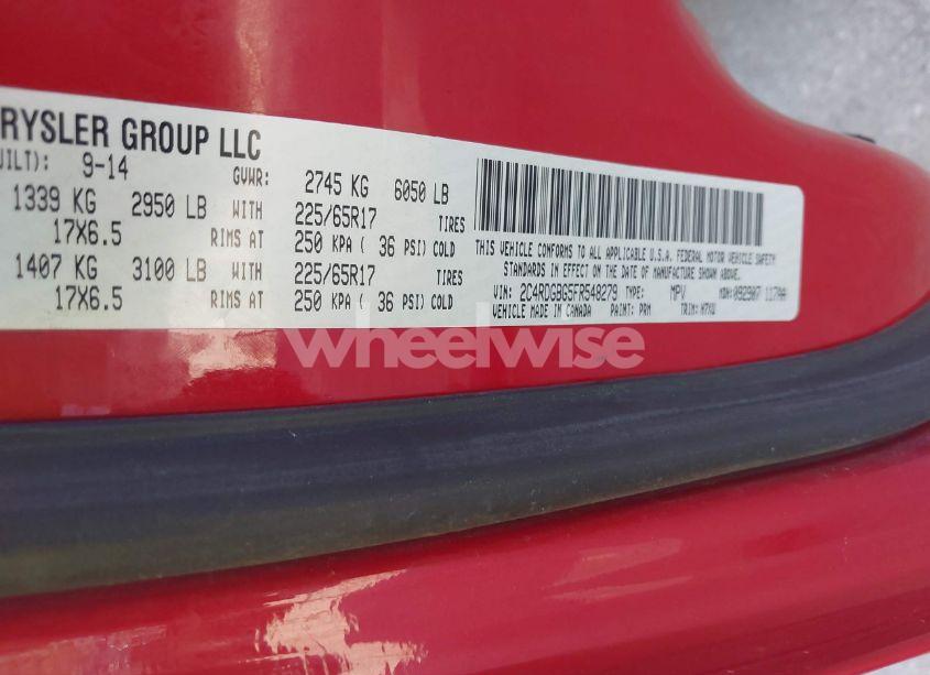 Photo 9 of 2015 Dodge Grand CARAVAN SE (VIN 2C4RDGBG5FR548279)