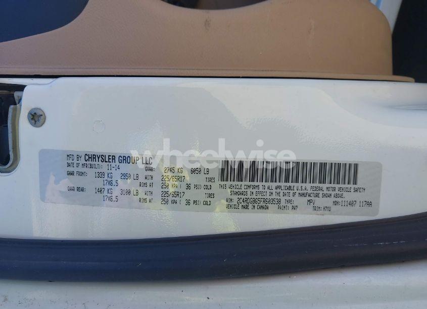 Photo 9 of 2015 Dodge Grand CARAVAN SE (VIN 2C4RDGBG5FR603538)