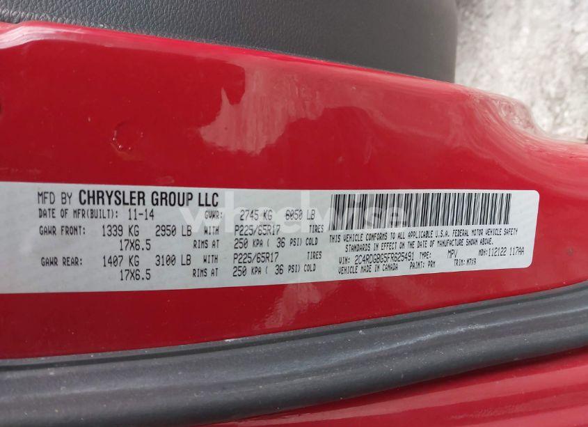 Photo 9 of 2015 Dodge Grand CARAVAN SE (VIN 2C4RDGBG5FR625491)