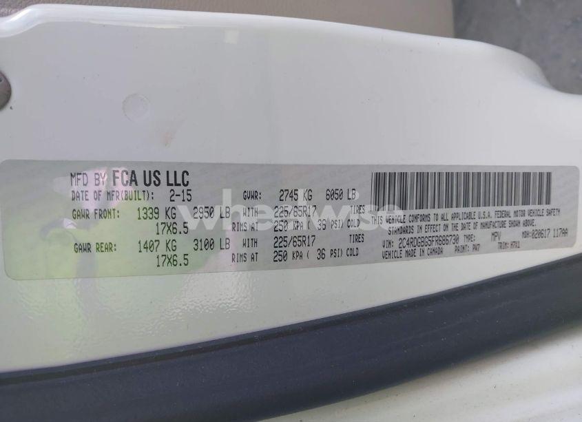 Photo 9 of 2015 Dodge Grand CARAVAN SE (VIN 2C4RDGBG5FR686730)