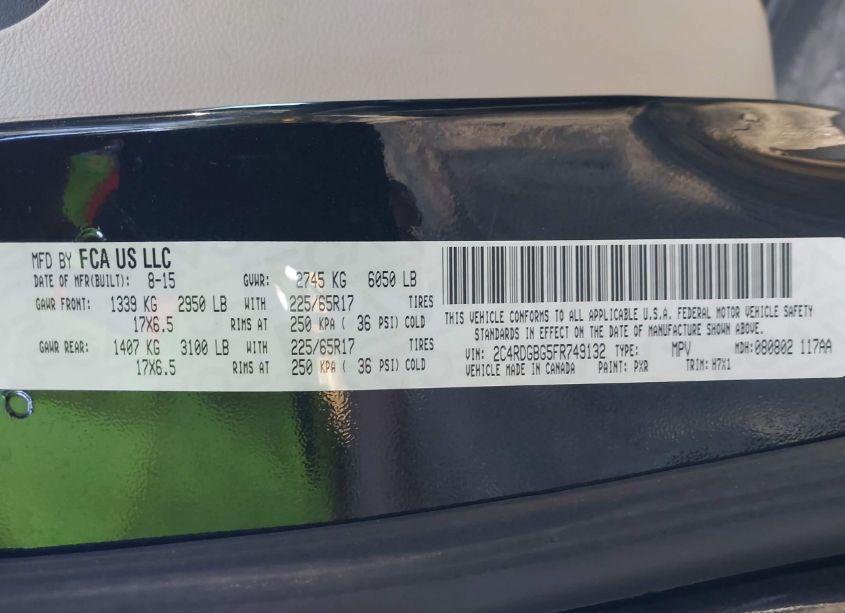 Photo 9 of 2015 Dodge Grand CARAVAN AMERICAN VALUE PKG (VIN 2C4RDGBG5FR749132)