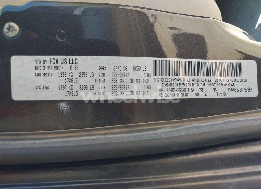 Photo 9 of 2016 Dodge Grand CARAVAN SE (VIN 2C4RDGBG5GR116549)