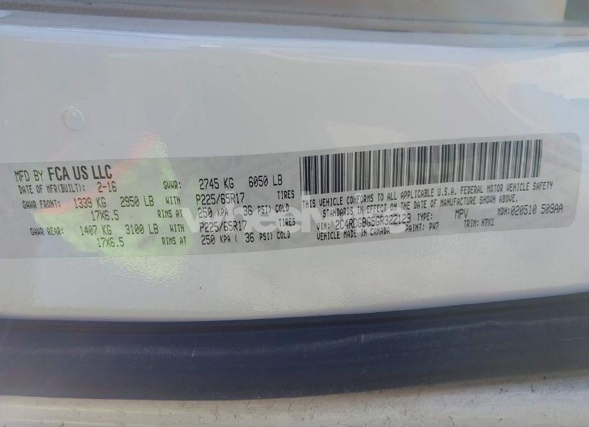 Photo 9 of 2016 Dodge Grand CARAVAN SE (VIN 2C4RDGBG5GR322129)