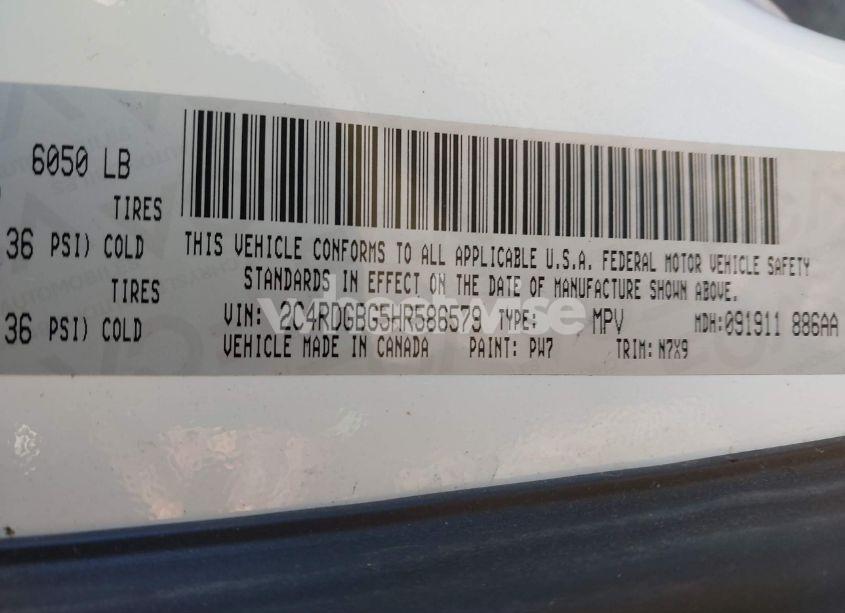 Photo 9 of 2017 Dodge Grand CARAVAN SE PLUS (VIN 2C4RDGBG5HR586579)