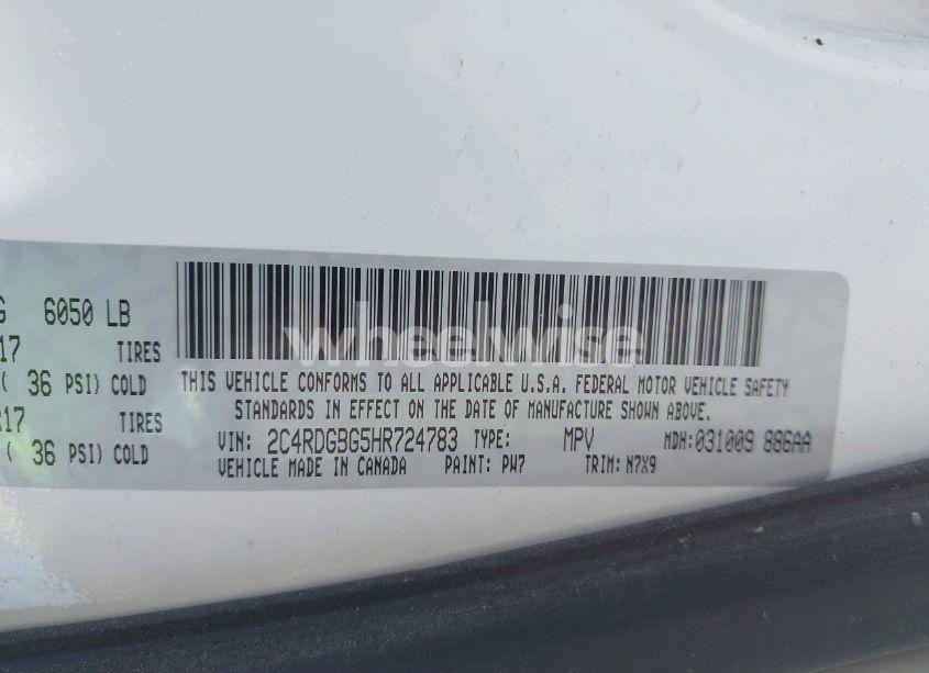 Photo 9 of 2017 Dodge Grand CARAVAN SE PLUS (VIN 2C4RDGBG5HR724783)