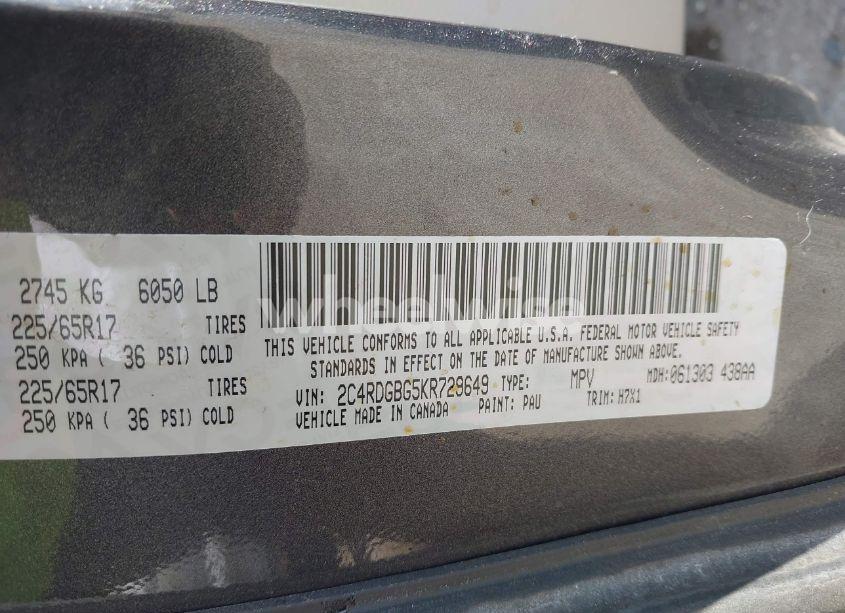 Photo 9 of 2019 Dodge Grand CARAVAN SE (VIN 2C4RDGBG5KR729649)